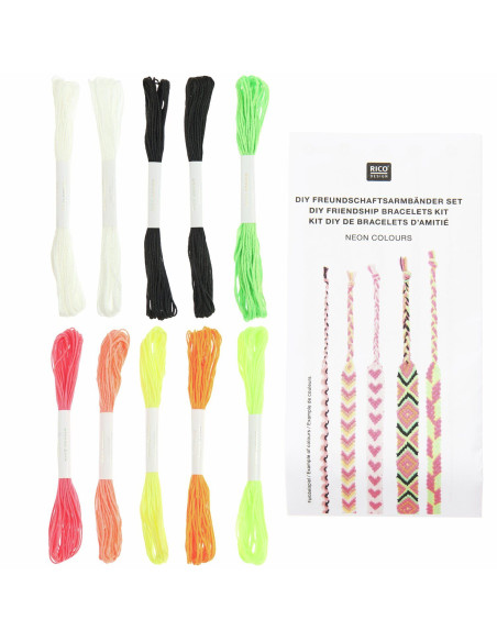 Kit braccialetto brasiliano - Colori neon