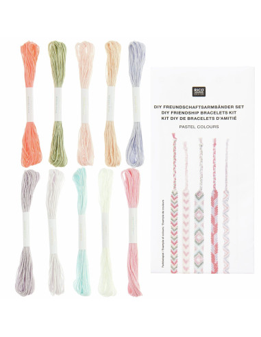 Kit braccialetto brasiliano - Colori pastello