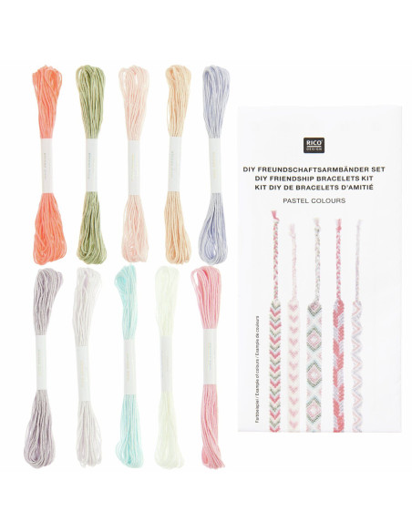 Kit braccialetto brasiliano - Colori pastello