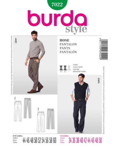 Modello di pantaloni - Burda 7022