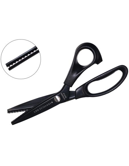 Forbici dentellate nere Midnight 23 cm LDH
