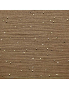 Tessuto doppia garza di cotone con mini pois dorati - Camel 2