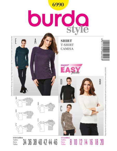 Modello di t-shirt - Burda 6990