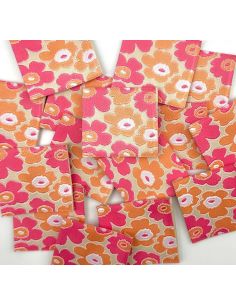 Set di 5 etichette tessute da cucire Fiori vintage