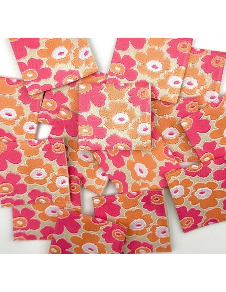 Set di 5 etichette tessute da cucire Fiori vintage