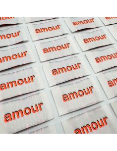 Set di 5 etichette tessute da cucire Amore - Fluo 2