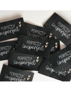 Set di 5 etichette tessute da cucire Perfectly imperfect