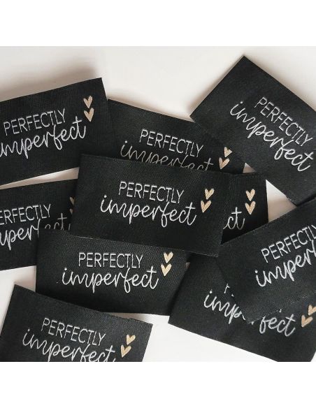 Set di 5 etichette tessute da cucire Perfectly imperfect