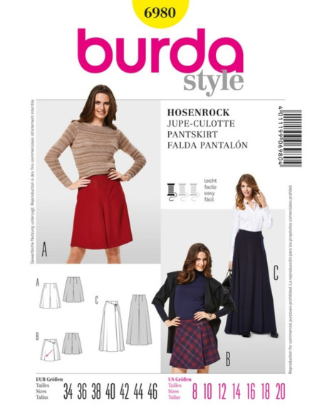 Modello di gonna-pantalone - Burda 6980
