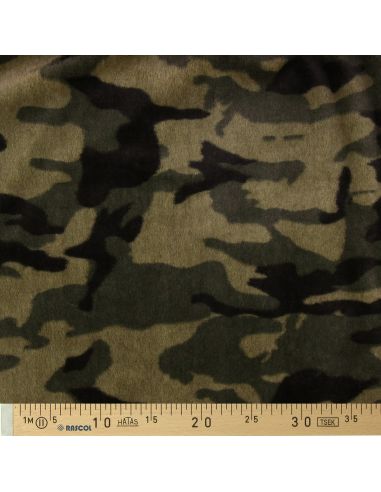 Tessuto in finta pelliccia camouflage - Kaki