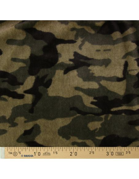 Tessuto in finta pelliccia camouflage - Kaki
