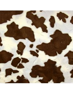Tessuto finta pelliccia animale - Mucca macchie marroni 2