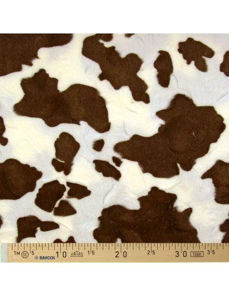 Tessuto finta pelliccia animale - Mucca macchie marroni
