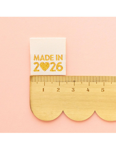 Set di 8 etichette tessute - Made in 2026 or