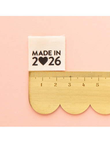 Set di 8 etichette tessute - Made in 2026 nero
