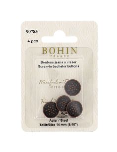 Scatola di 4 bottoni jeans a vite 14 mm bronzo Bohin