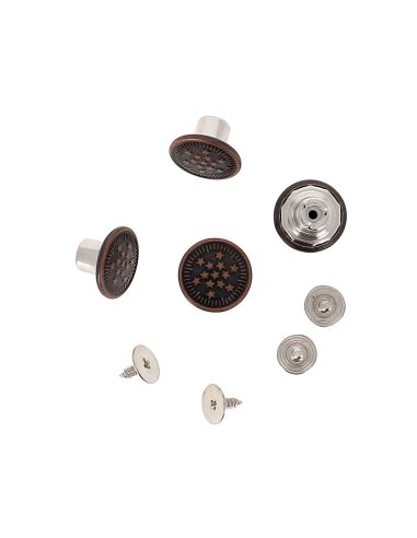 Scatola di 4 bottoni jeans a vite 14 mm bronzo Bohin