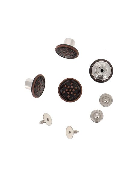 Scatola di 4 bottoni jeans a vite 14 mm bronzo Bohin