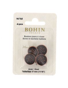 Scatola di 4 bottoni jeans a vite 17 mm bronzo Bohin