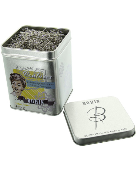 Scatola di 500 gr di spilli super-fini Bohin