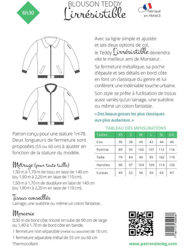 Modello di giacca per uomo l'Irrésistibile - Les BG