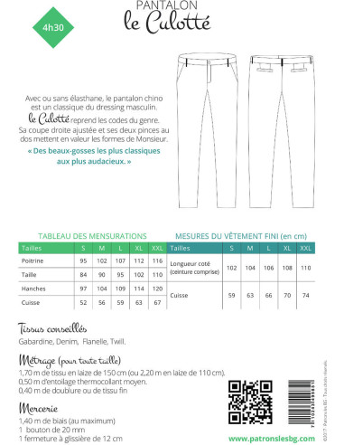 Modello di pantaloni chino da uomo Le Culotté - Les BG