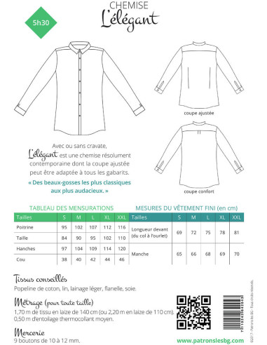 Modello di camicia da uomo L'Élégant - Les BG