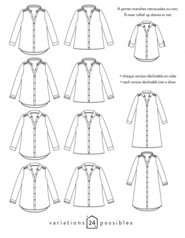 Modello di camicia o abito Azur - Atelier Scämmit