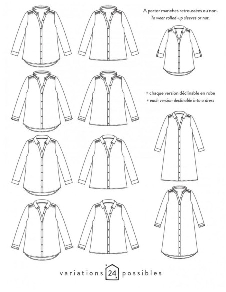 Modello di camicia o abito Azur - Atelier Scämmit