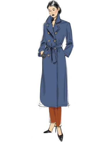 Modello di cappotto e cintura - Vogue 9367