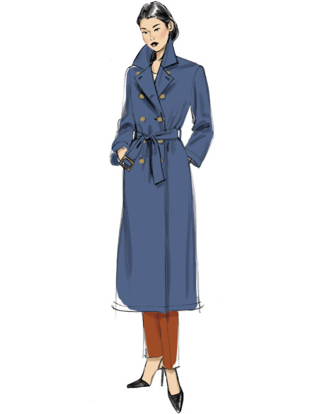Modello di cappotto e cintura - Vogue 9367
