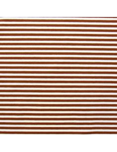 Tissu jersey gratté rayures larges - Acajou et écru 2