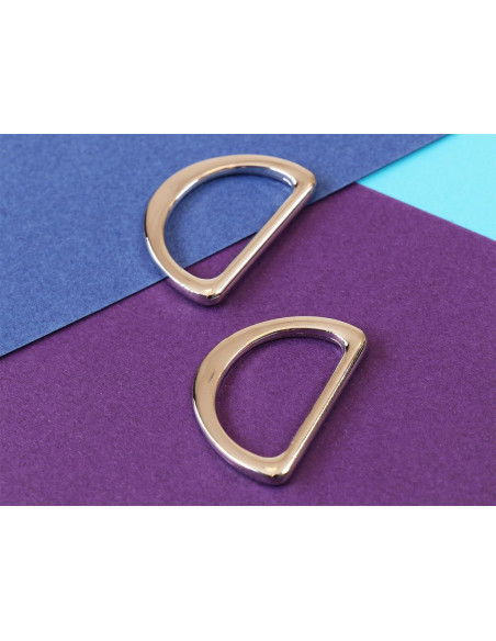 Set di 2 anelli a D passanti 25 mm argento