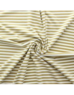 Tissu jersey gratté rayures larges - Beige et écru