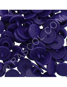Confezione di 25 bottoni a pressione in resina KAM rotondi - Viola