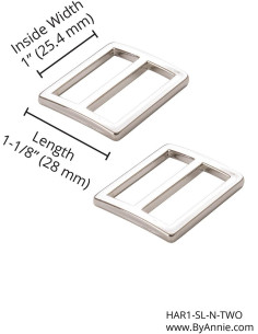 Set di 2 fibbie scorrevoli 28 x 25 mm argento 2