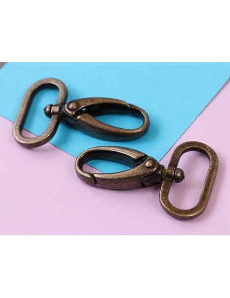 Set di 2 moschettoni passanti 25 mm ottone antico