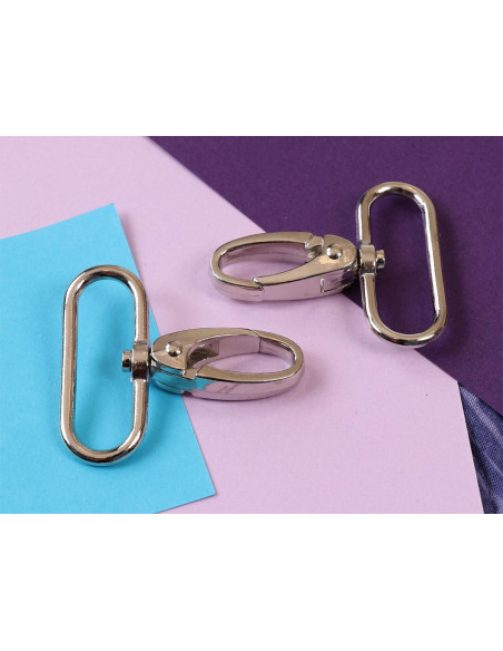 Set di 2 moschettoni passanti 38 mm argento