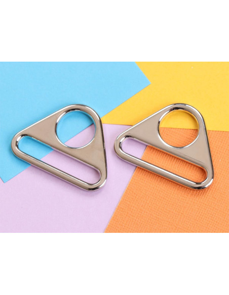 Set di 2 anelli triangolari passanti 38 mm argento