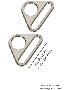 Set di 2 anelli triangolari passanti 38 mm argento 2