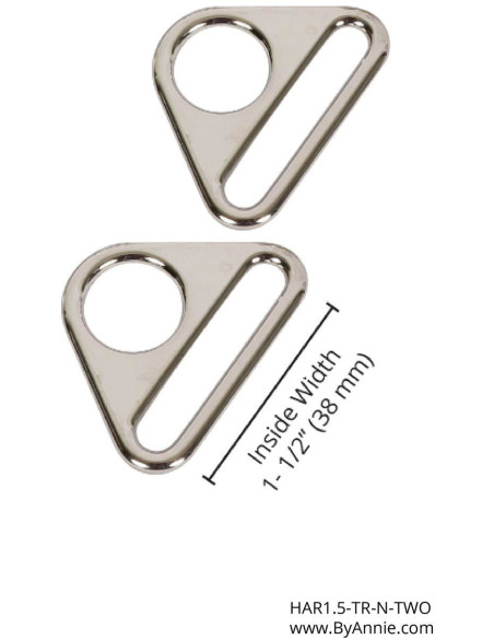 Set di 2 anelli triangolari passanti 38 mm argento
