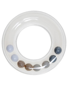 Anello sonaglio trasparente con perline 63 mm - Grigio