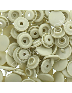 Confezione di 25 bottoni a pressione in resina KAM rotondi - Beige