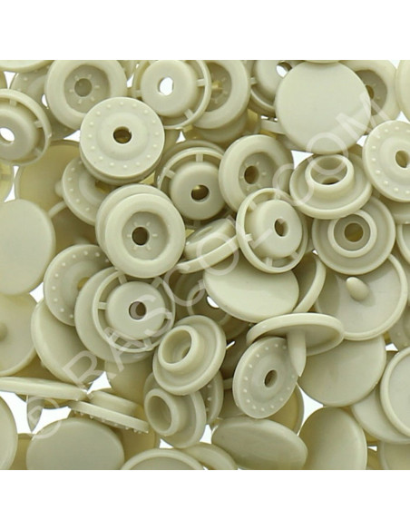 Confezione di 25 bottoni a pressione in resina KAM rotondi - Beige