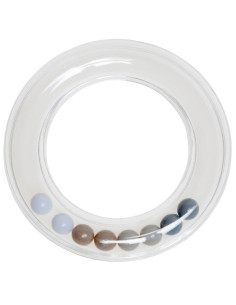Anello sonaglio trasparente con perline 80 mm - Grigio