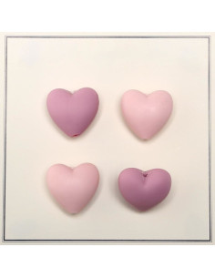 Perline in silicone a forma di cuore per sonagli, clip per ciuccio bebé
