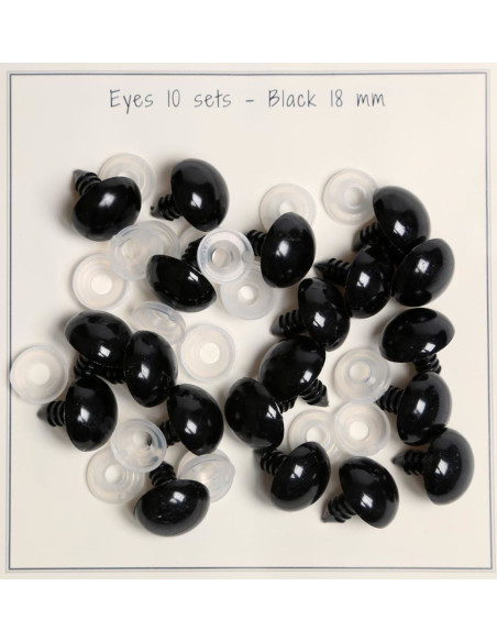 Occhi di sicurezza neri 18 mm - 10 paia