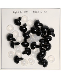 Occhi di sicurezza neri 16 mm - 10 paia
