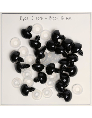 Occhi di sicurezza neri 16 mm - 10 paia