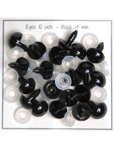 Occhi di sicurezza neri 14 mm - 10 paia